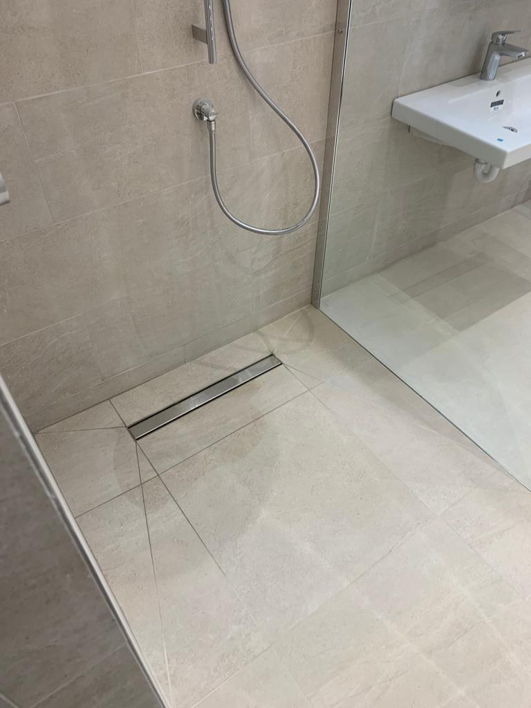 wet room shower in garage conversion